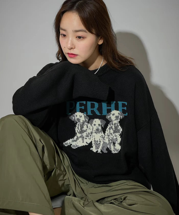 Dalmatian Dog Design Jacquard Knit Limited Edition
