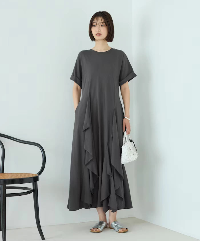Organic Cotton Draped Flare Dress