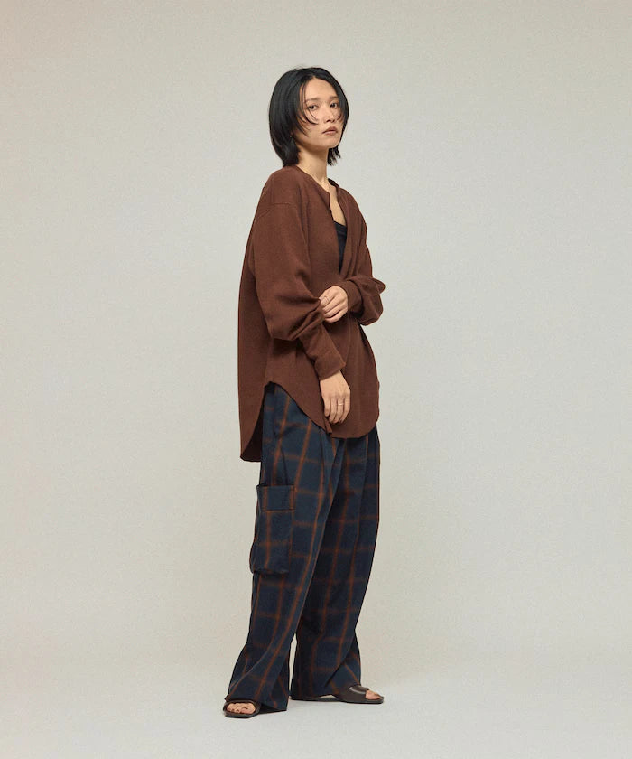 Ombre Check Easy Pants / Patch Pocket Wide Easy Pants