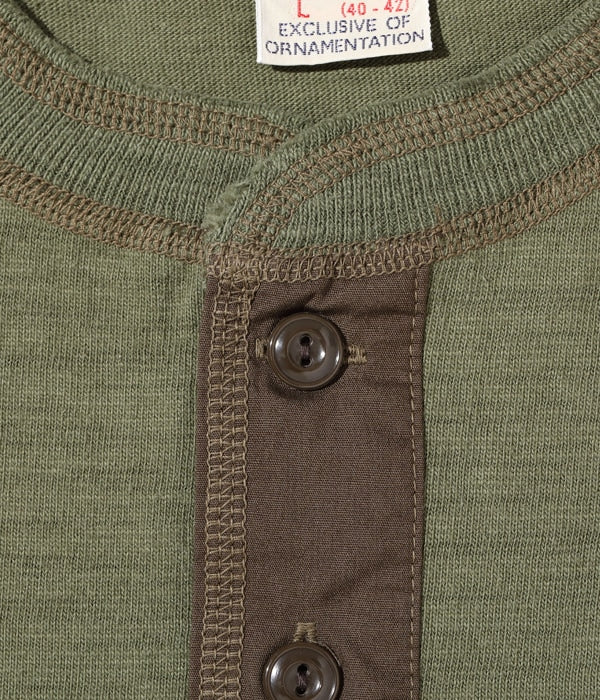 Buzz Rickson's Slub Yarn Henley Neck T-Shirt