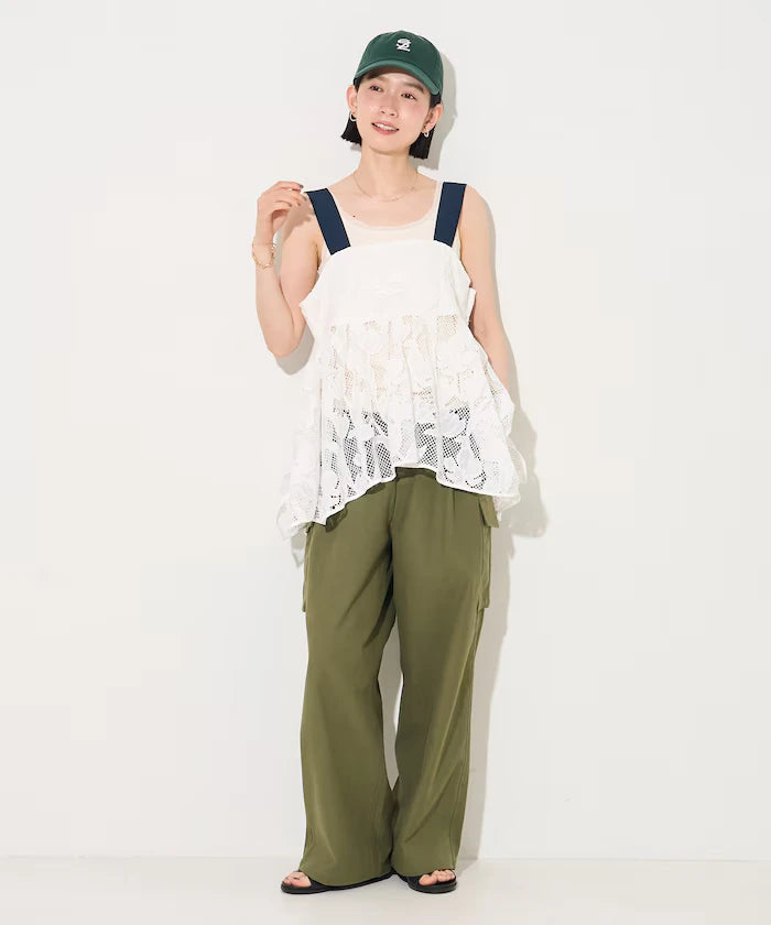 Flower Motif Batten Lace Iris Hem Camisole Top 【Limited Edition】