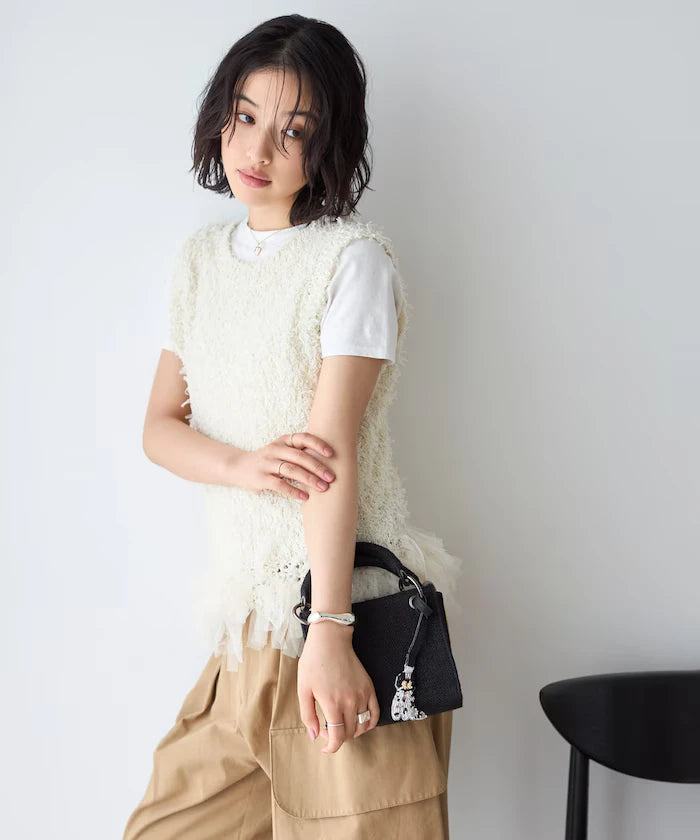 2WAY Fringe Hem Knit Vest