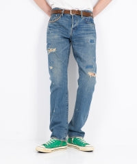 Square Window Remake Slim Straight Denim Pants