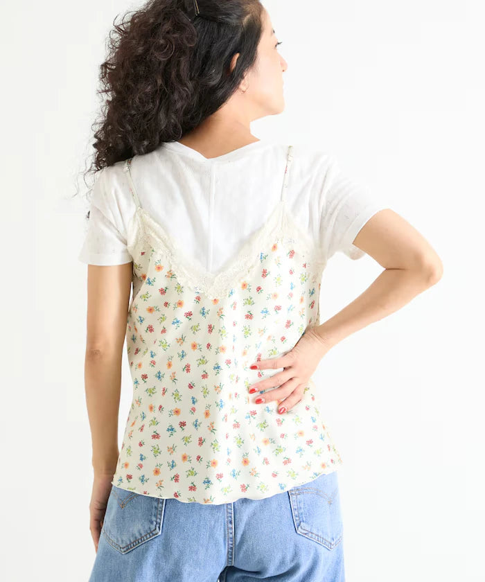 2WAY Floral Satin Camisole