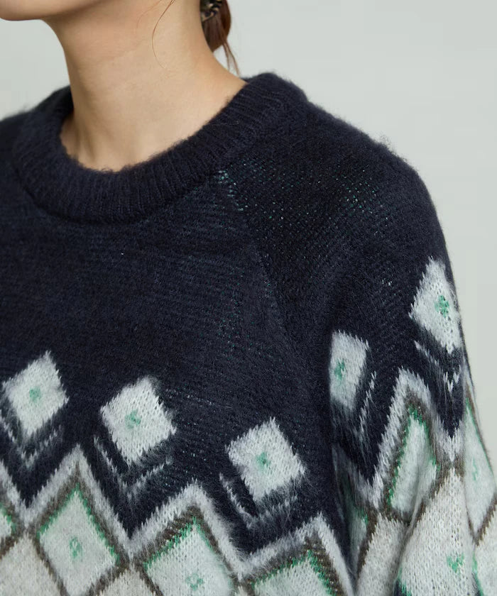 Jacquard Mohair Touch Knit Pullover Limited Edition