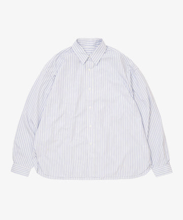 wide shirt high count blue stripe
