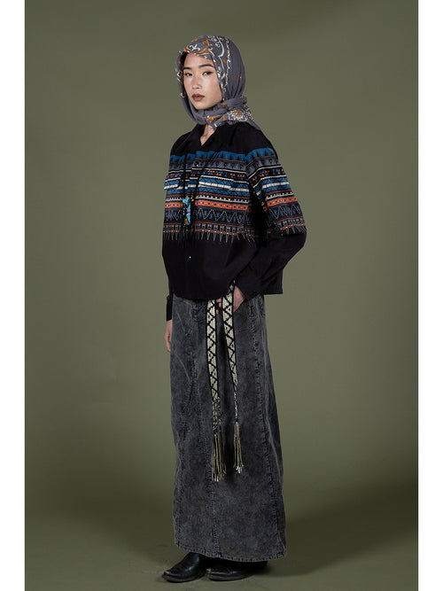 14W Corduroy Pencil Skirt (Dirty Dyed)