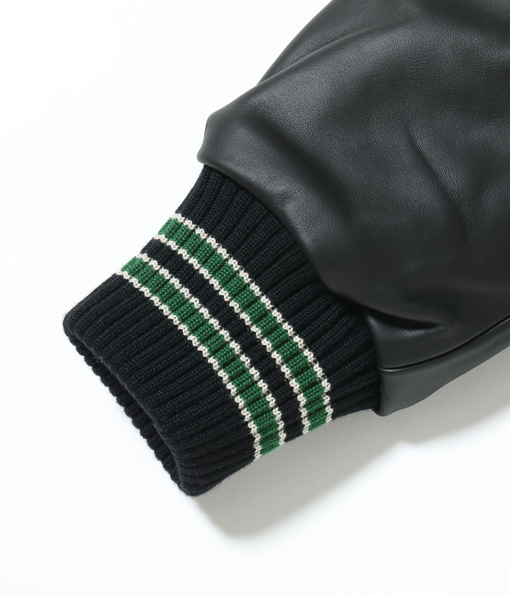 30oz. WOOL MELTON AWARD JACKET “CRANK BUSTERS” (GREEN)