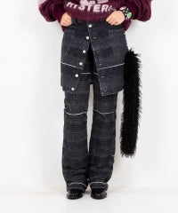 Scratch A-Line Denim Mini Skirt