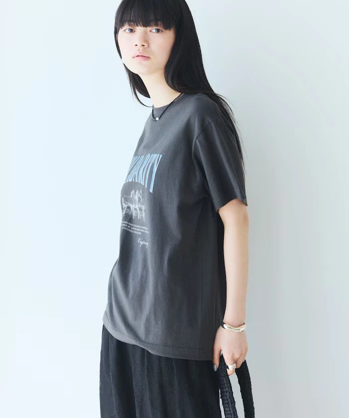 Comfortable Logo Horse Print Crew Neck T-Shirt