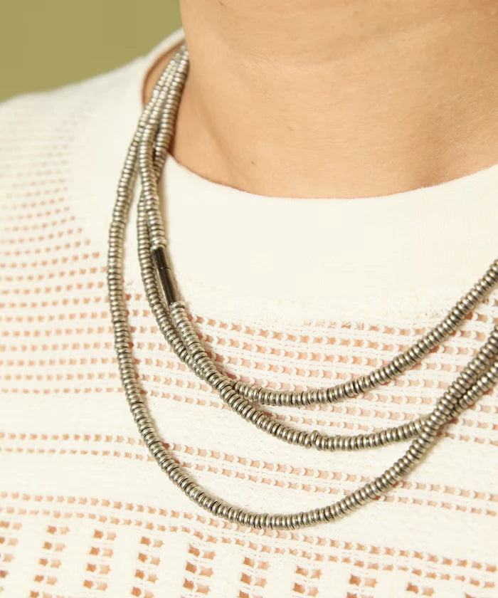 Disk Type Metal Beads Long Necklace 140cm