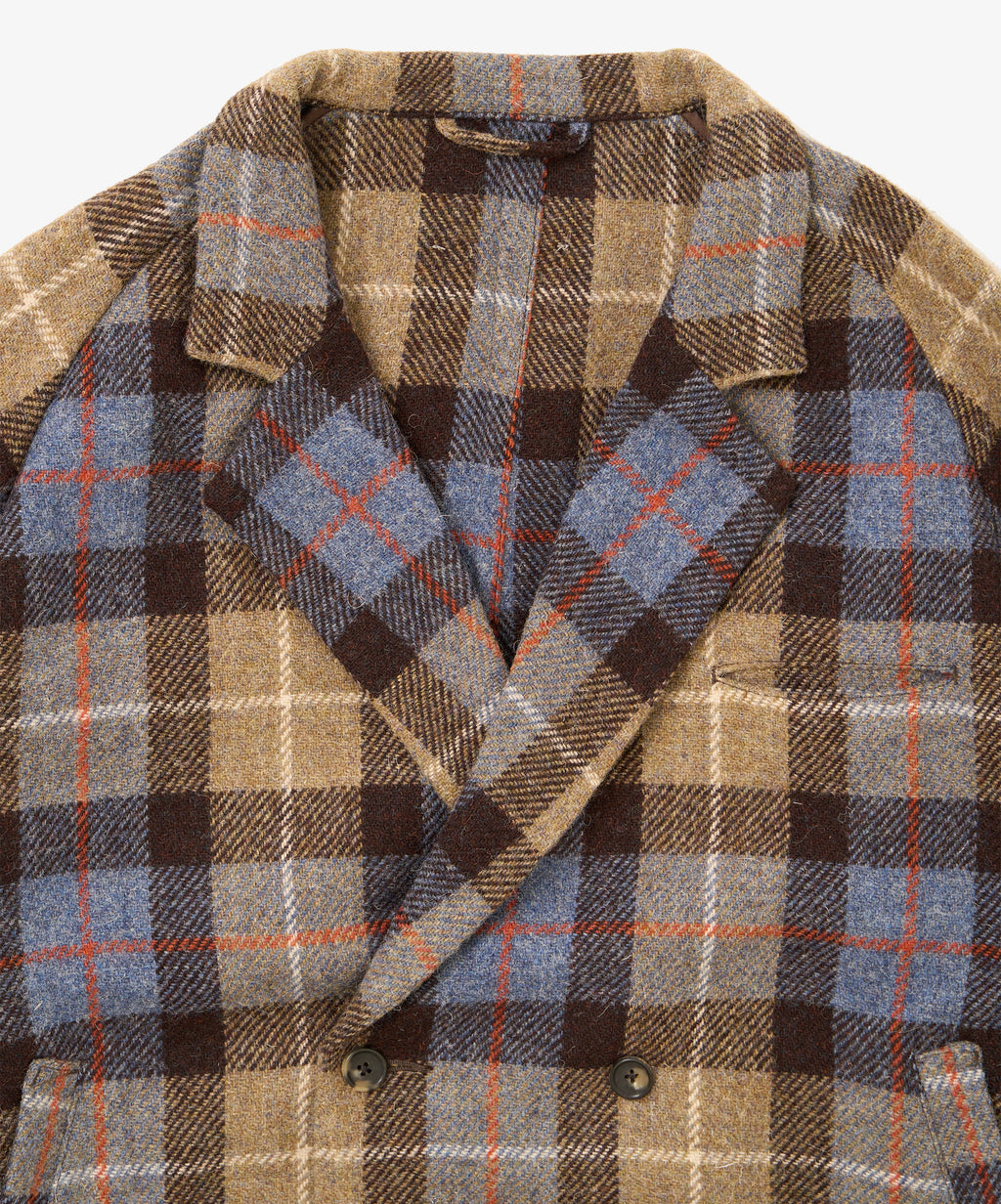 double-breasted jacket plaid harris tweed