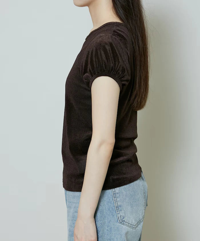 Puff Sleeve Sheer Flocky T-Shirt Limited Edition