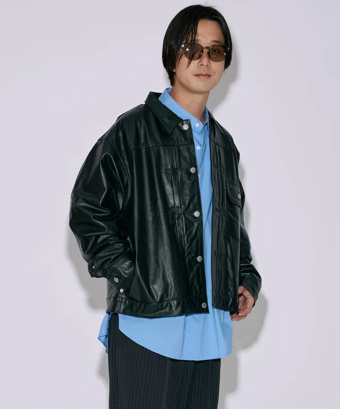 Leather Jacket TYPE-1 / Water-Repellent Leather / Cowhide