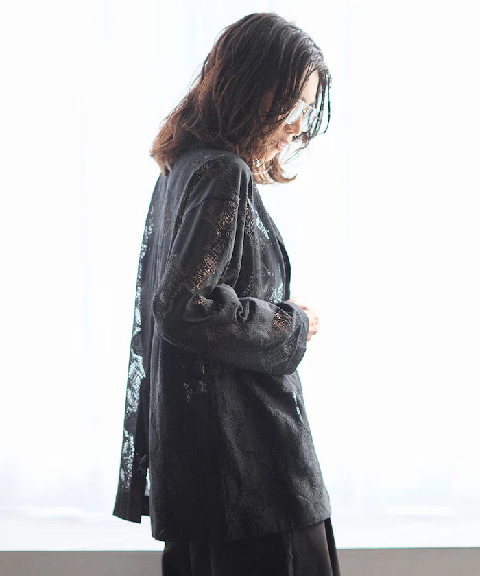 [February 12 12:00 Release] Panel Lace Shirt Jacket / Compatible with Setup