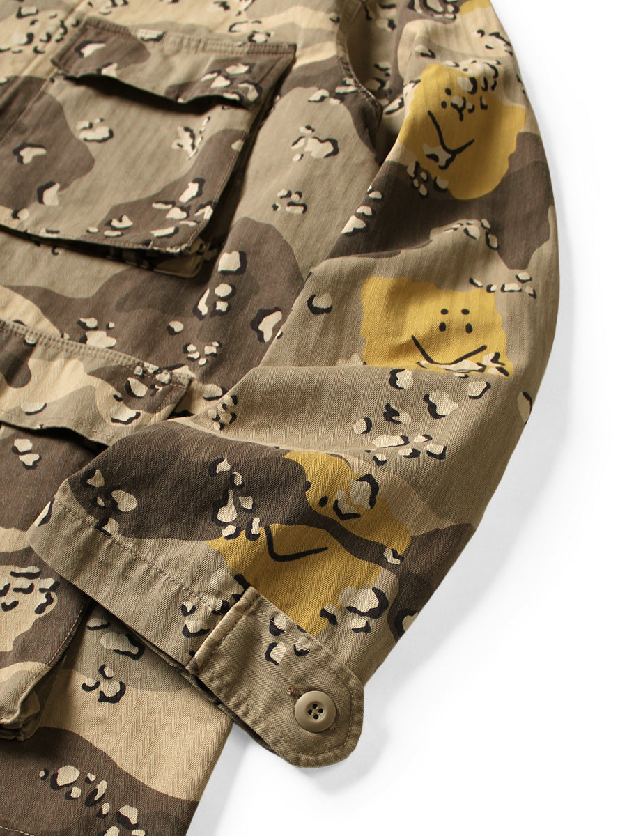 Cotton Herringbone PECKISH Chocolate Chip Camo Pattern ARMY-JKT
