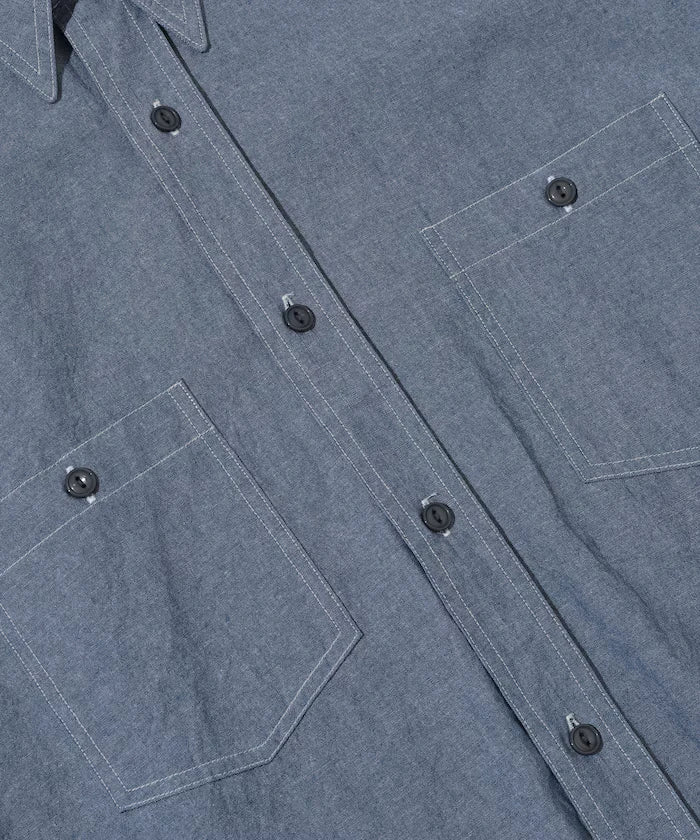 Oversized Classic Regular Collar Chambray Shirt Long Sleeve