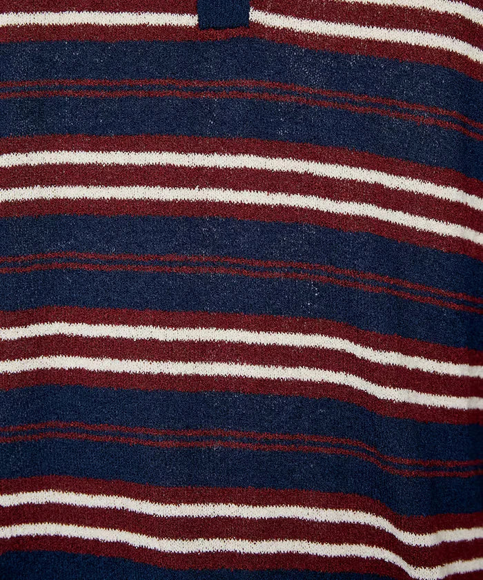 LOVE POP STUDIO Border Knit Polo Shirt Limited Edition