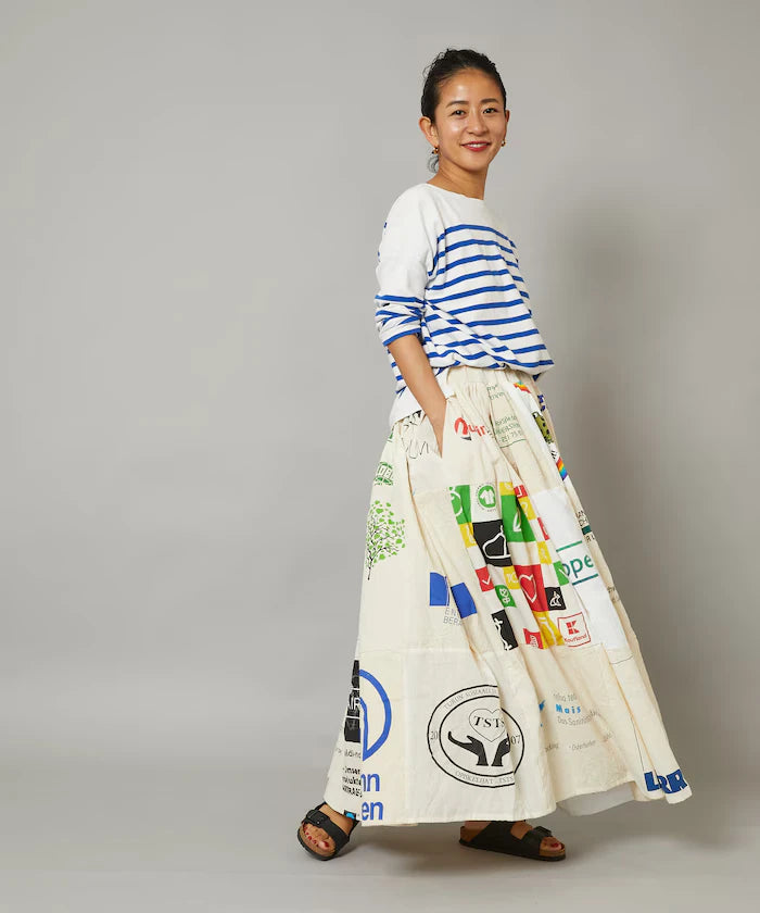 Vintage European Eco Bag Remake Skirt