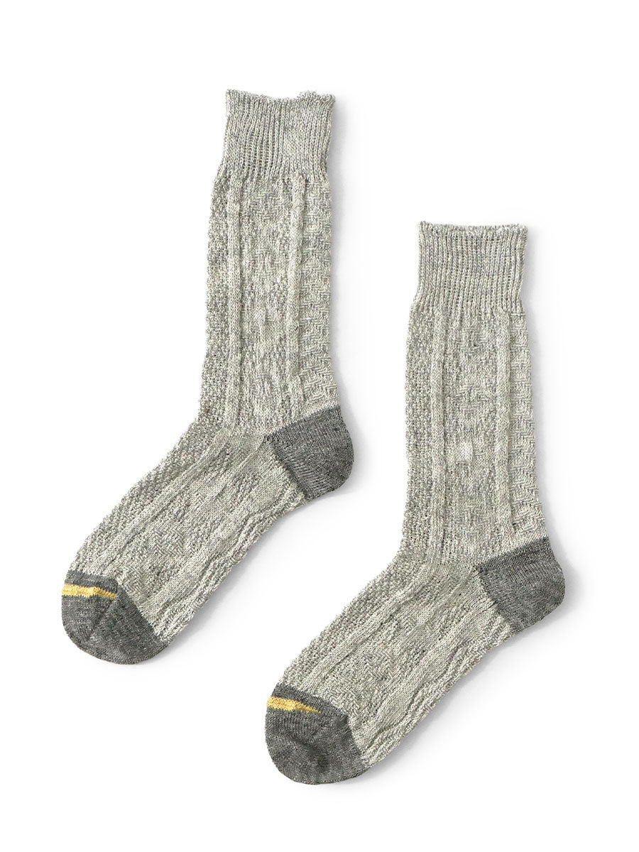 96 Piece Linen Jacquard Kuba Pattern Socks