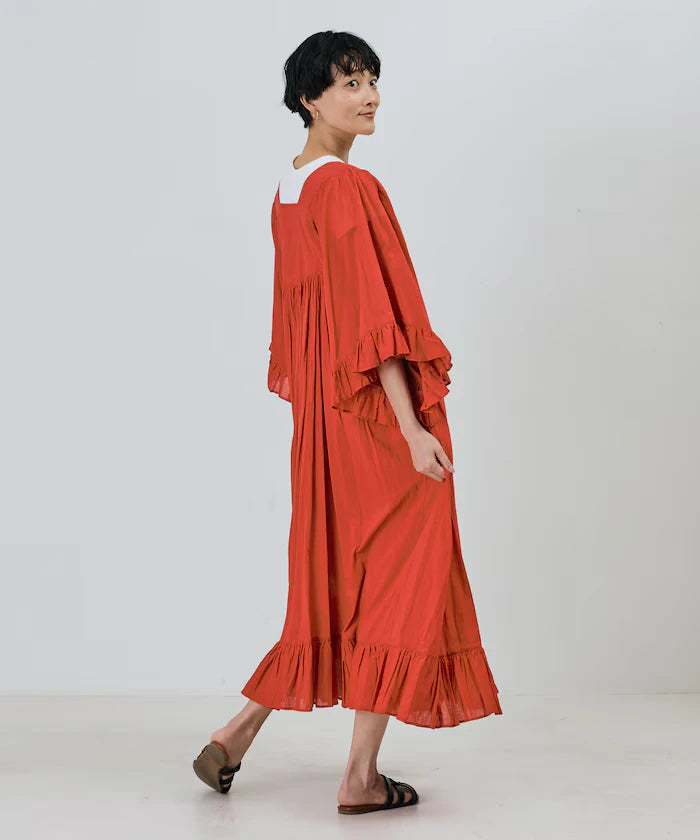 India Square Neck Frilled Dress