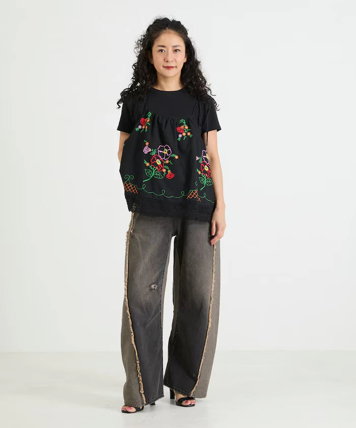 India Shoulder Ribbon Embroidered Remake Style Camisole