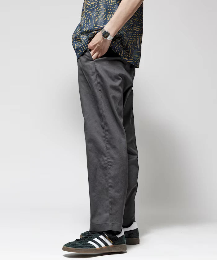 Wide Silhouette Drawstring Chino Pants / Tapered Silhouette Easy Chino Pants