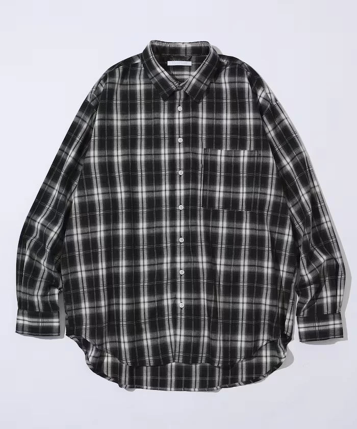 Big Silhouette Ombre Check Shirt / Long Sleeve