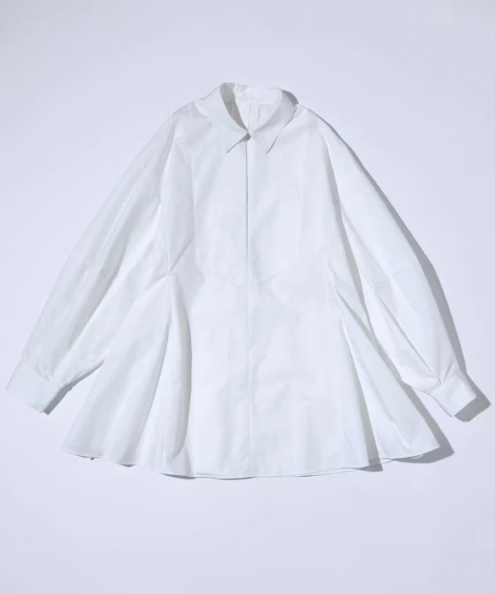 Flare Silhouette Skipper Balloon Sleeve Shirt