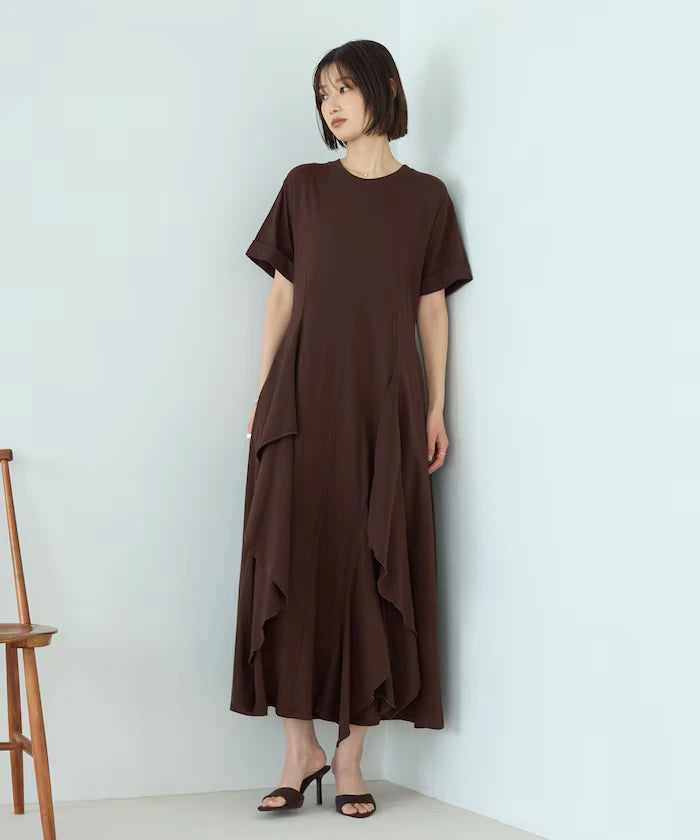 Organic Cotton Draped Flare Dress