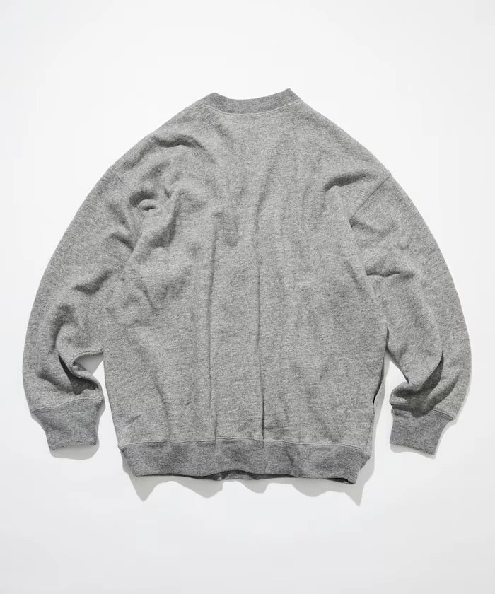 Merino Wool＋Cotton Loop Back V-neck Sweatshirt