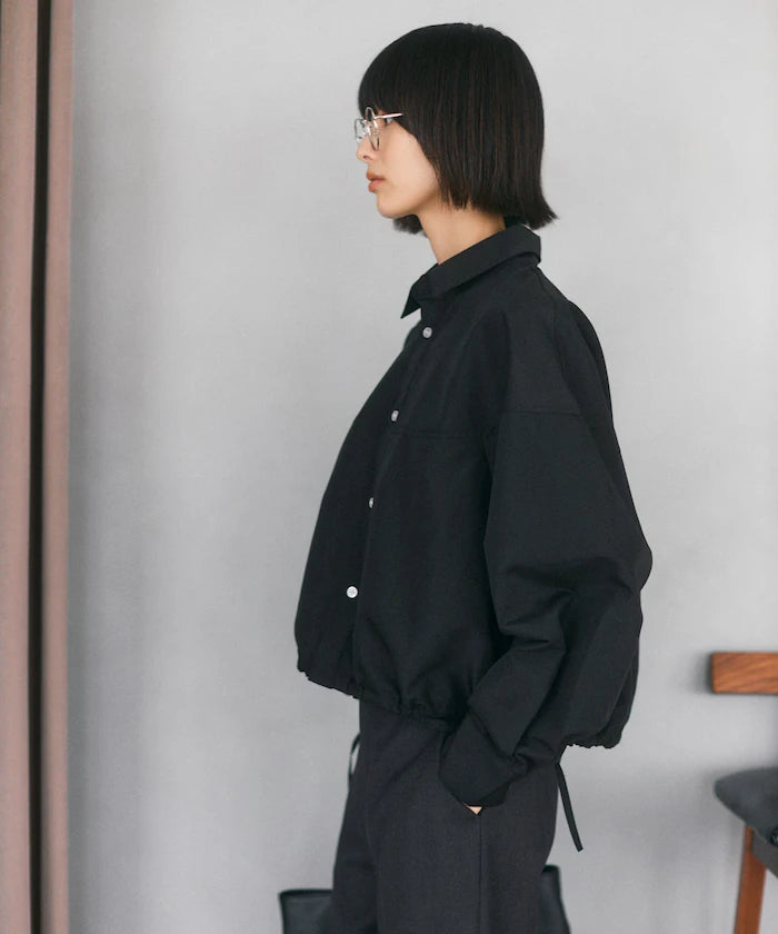Hem Code Switch Short Length Long Sleeve Shirt