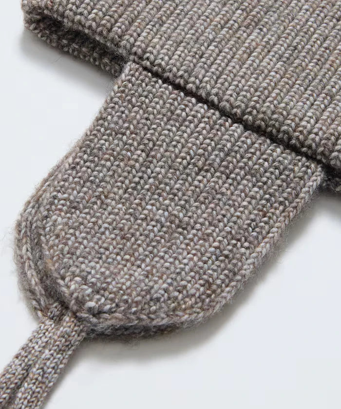 Mix Yarn Ear-Added Knit Cap