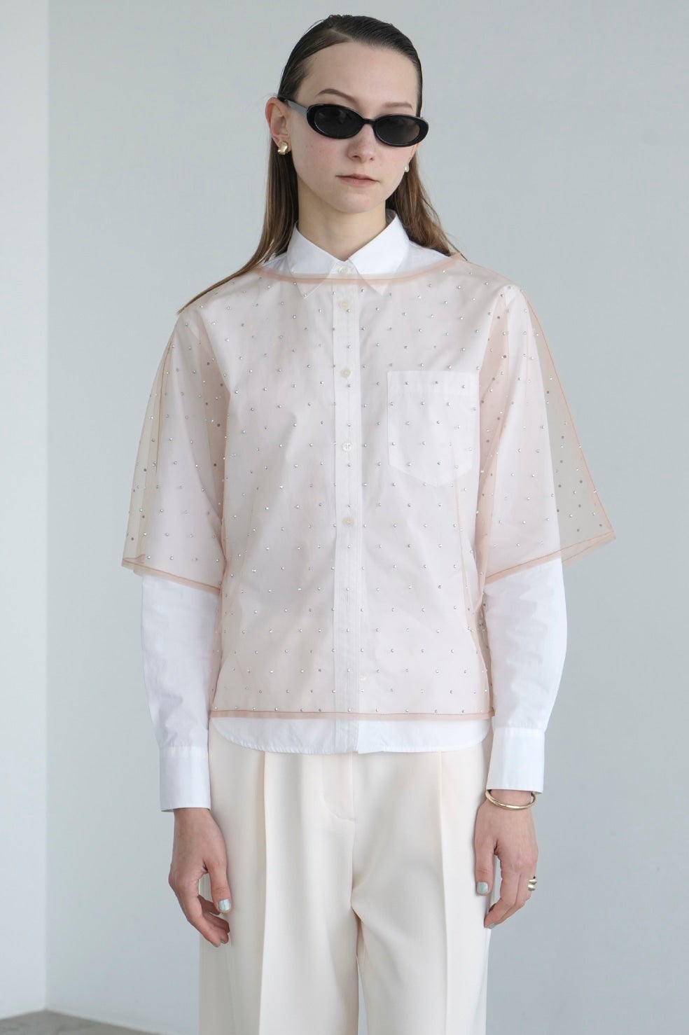 RHINESTONE SHEER TOPS