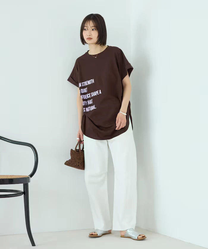 Organic Cotton Shirring Logo T-Shirt
