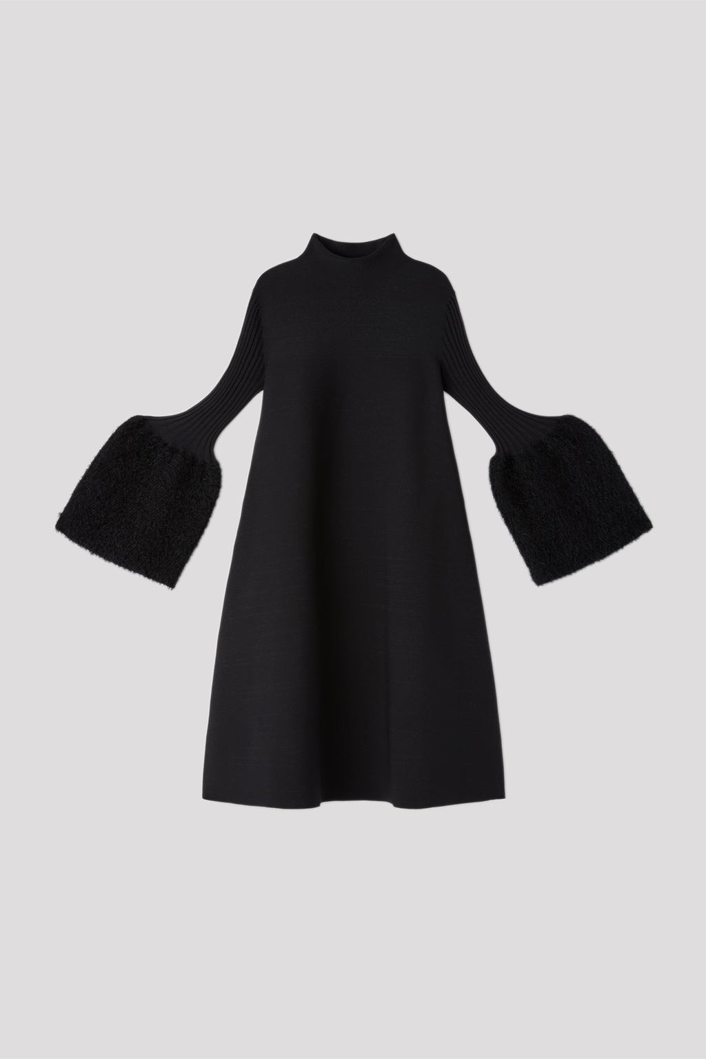 POTTERY PILE GLITTER LONG BELL SLEEVE FLARE MINI DRESS