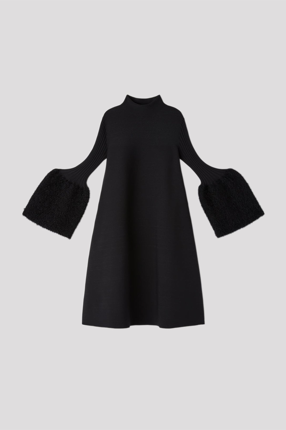 POTTERY PILE GLITTER LONG BELL SLEEVE FLARE MINI DRESS