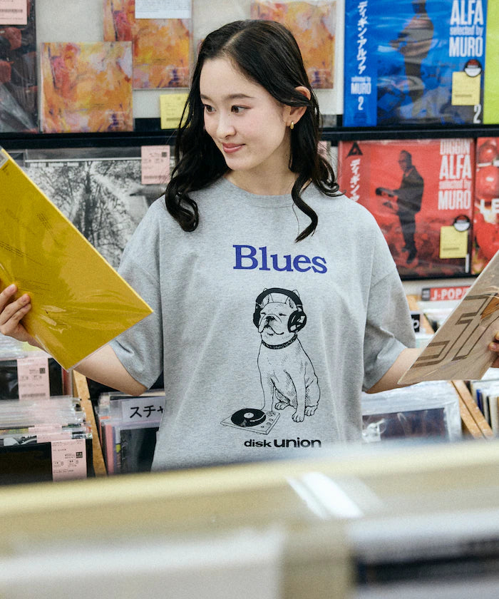 Limited Edition diskunion×FREAK'S STORE Exclusive French Bulldog Big Silhouette Print Crew Neck T-Shirt