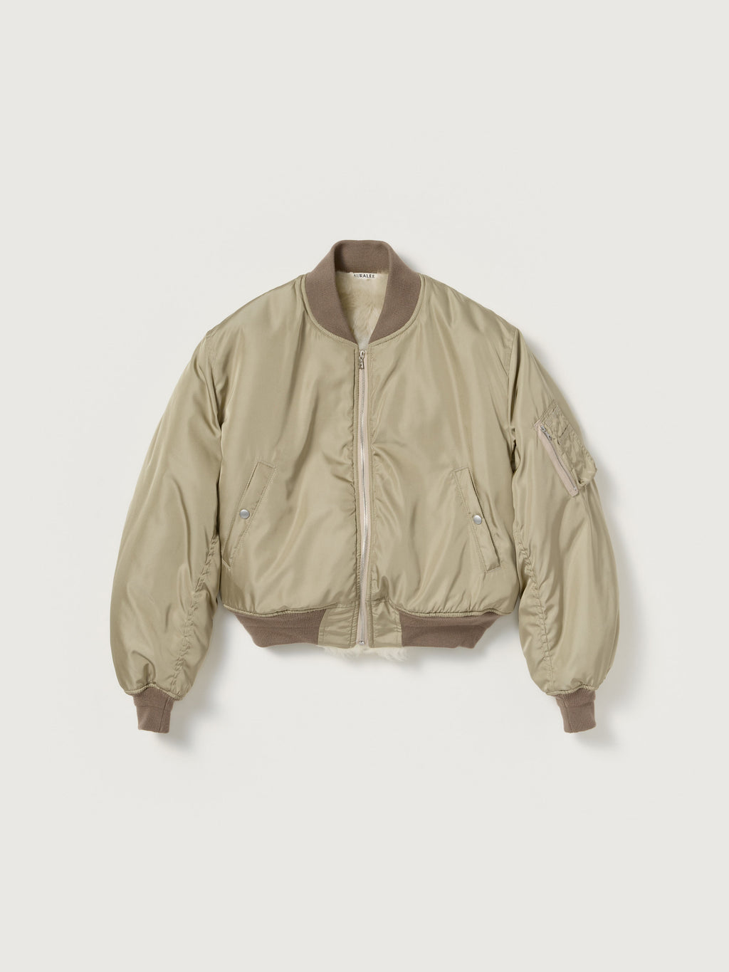 SILK TWILL FLIGHT BLOUSON / MERINO MOUTON LINING
