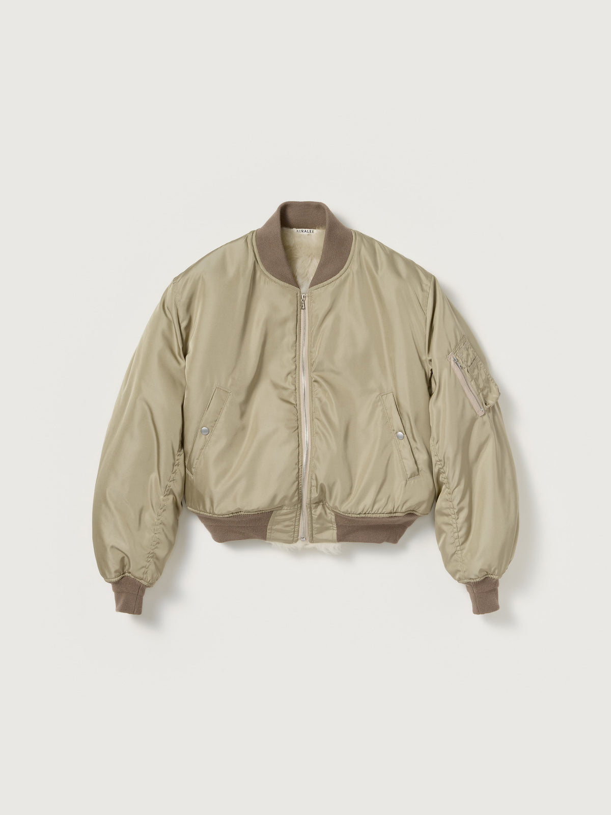 SILK TWILL FLIGHT BLOUSON / MERINO MOUTON LINING