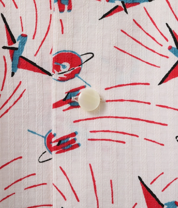 DOBBY COTTON OPEN SHIRT “SPACE SHIP
