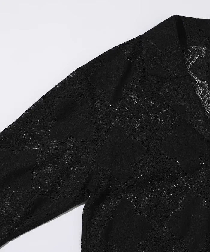[February 12 12:00 Release] Panel Lace Shirt Jacket / Compatible with Setup