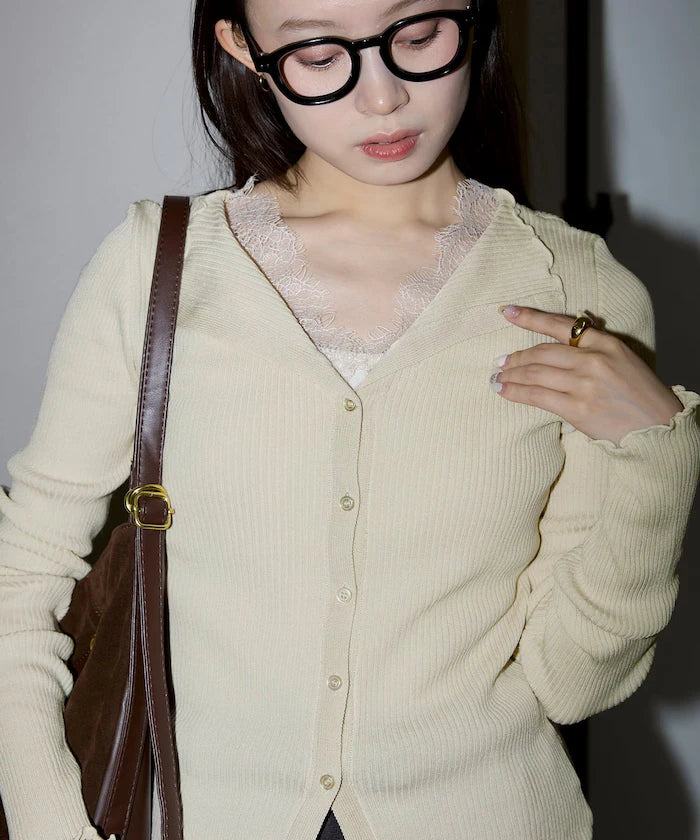 Collar Lace Mellow Layered Cardigan Limited Edition