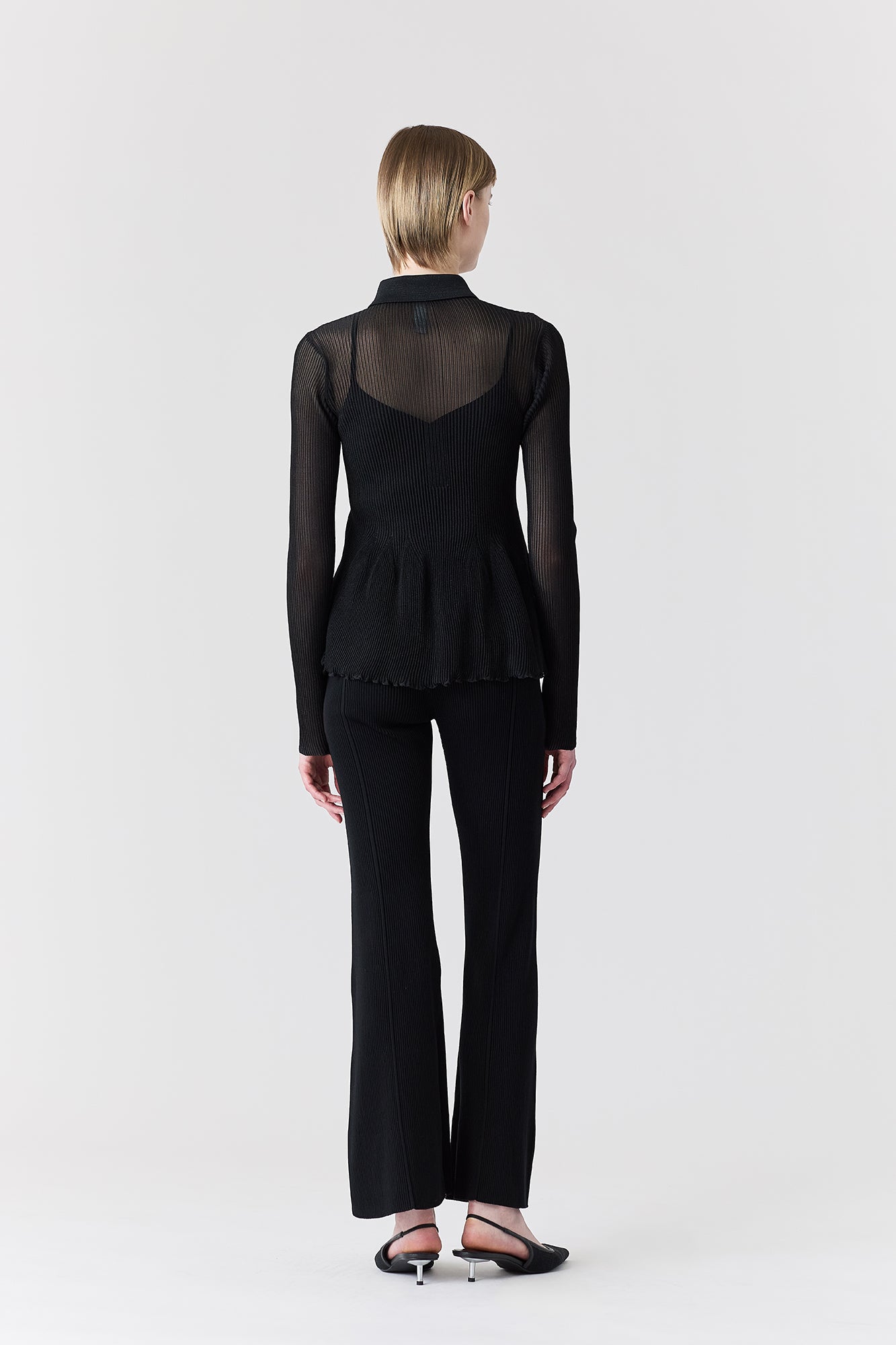 HYPHA LUCENT GLITTER LONG SLEEVE POLO SHIRT