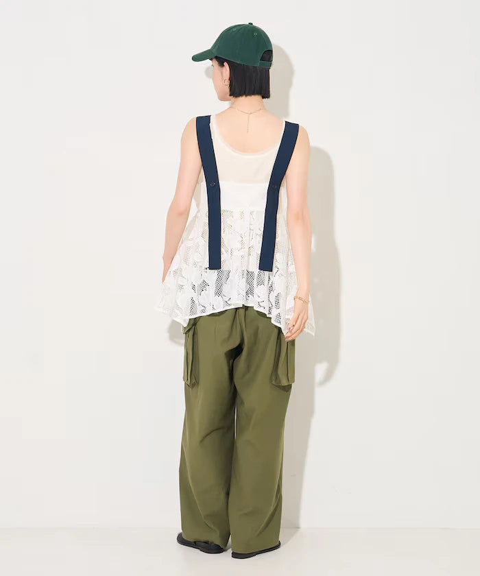 Flower Motif Batten Lace Iris Hem Camisole Top 【Limited Edition】