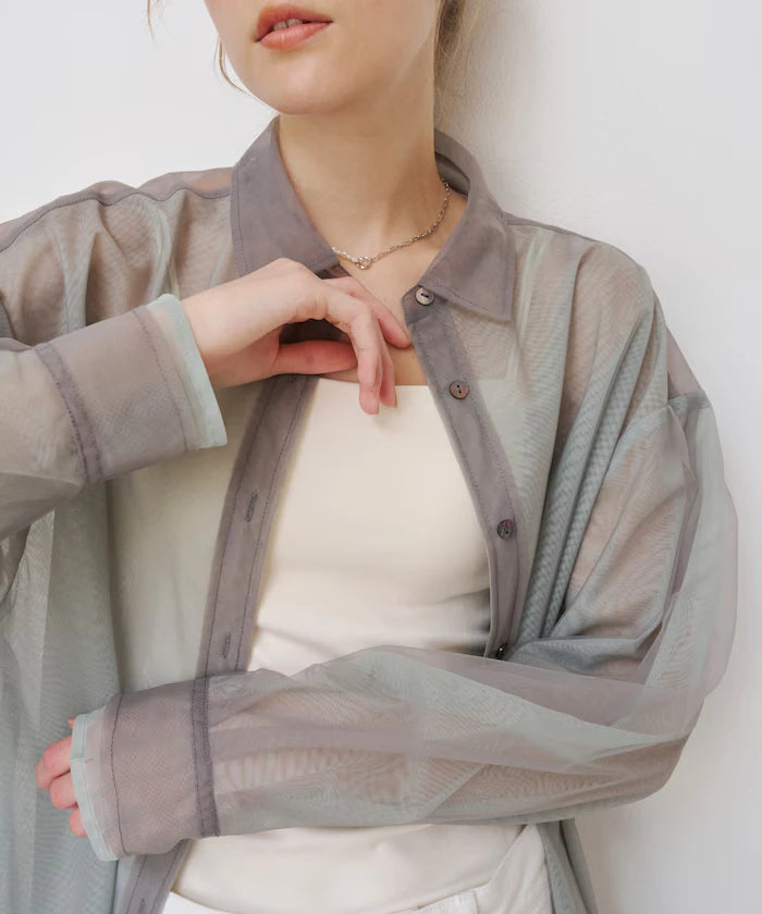 Tulle Layered Bicolor Shirt [Limited Edition]
