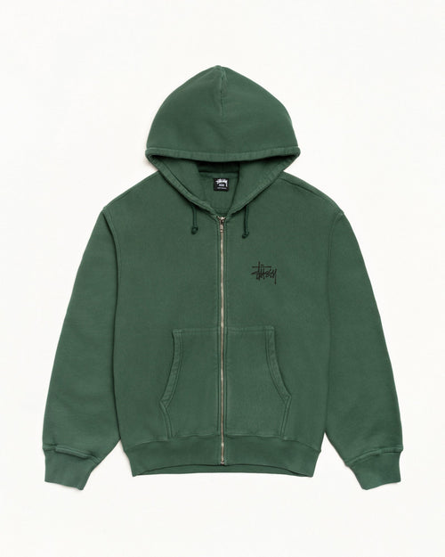 BASIC STÜSSY ZIP HOODIE PIGMENT DYED