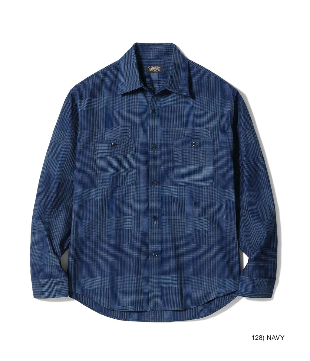 INDIGO PATCHWORK WORK SHIRT