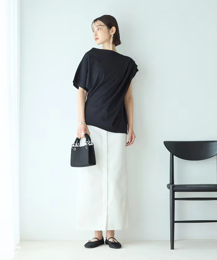 Organic Cotton Asymmetrical Draped Top