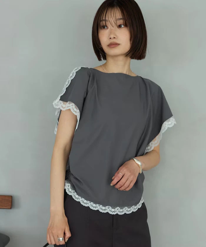 Handkerchief Sleeve Shirring Blouse